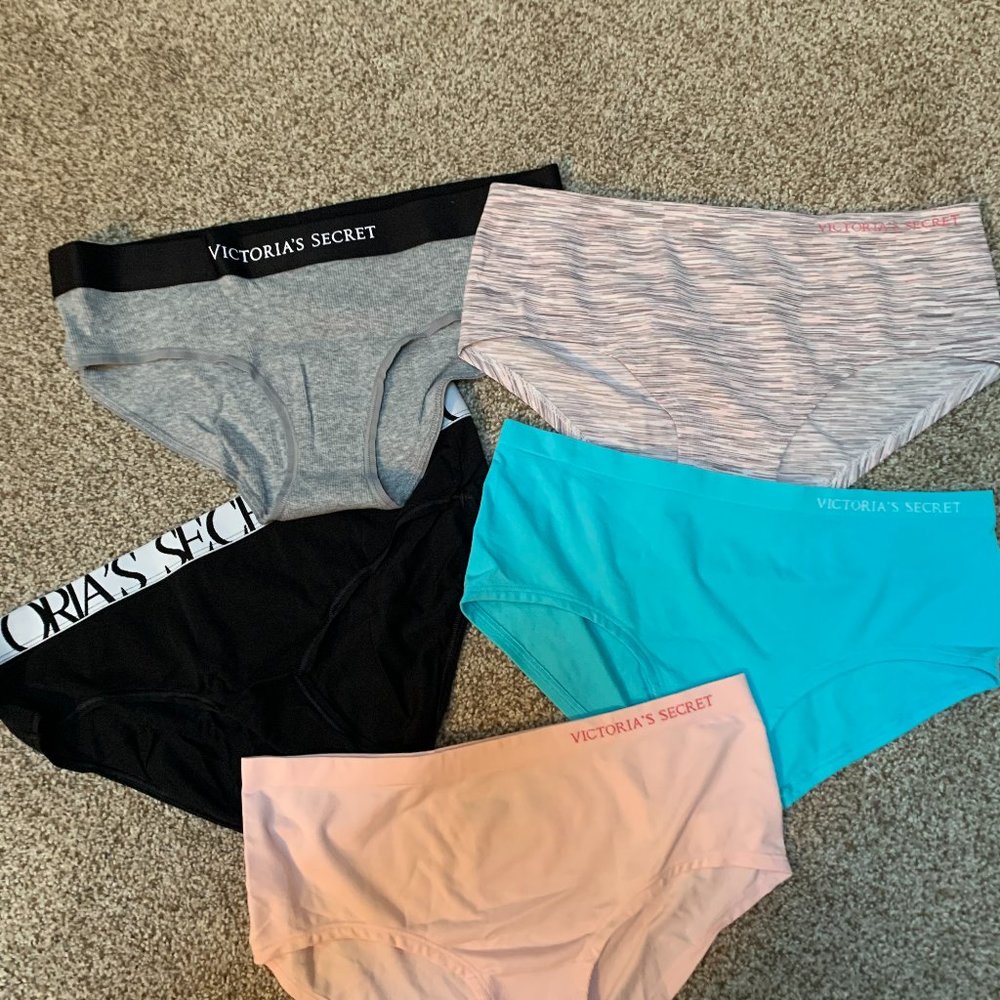 5 PAIR VICTORIA SECRET HIPSTER PANTIES SIZE L   #9